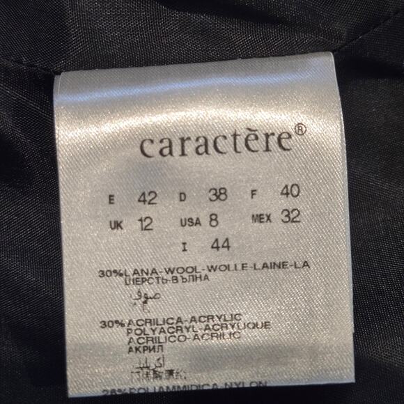 Caractère Italy Navy & Silver Button-Up Textured Tweed Chanel Style Jacket US 8 - Picture 10 of 10